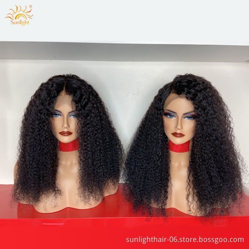 Sunlight curly unprocessed woman hair virgin brazilian virgin human hair raw curly hair pre pluck lace wig
